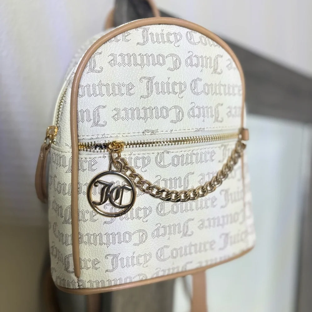 Juicy Couture pecan white and tan mini backpack
